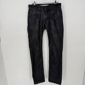 EXPRESS JEANS Mens Rocco Slim Fit Straight Leg Black Denim Jeans Size 28